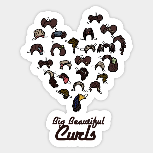 "Big Beautiful Curls" - <3 Natural Hair Sticker by LochNestFarm